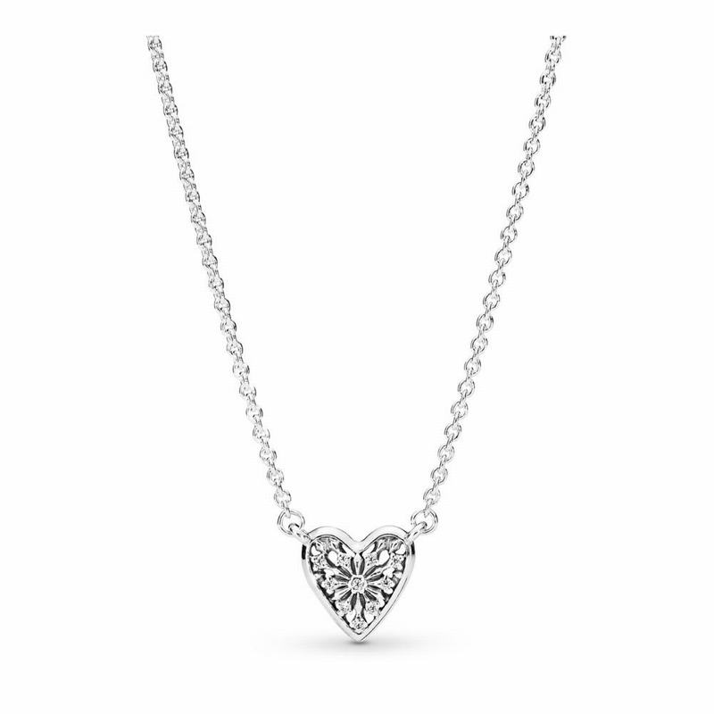 Pandora Heart of Winter Necklace Sale NZ, Sterling Silver (748136-IEC)